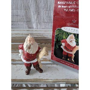 Hallmark nicks wish list Santa ornament 1998 Xmas‎